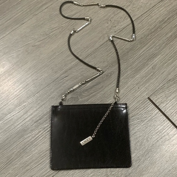 Brighton Black Leather Crossbody Converts to Leather & Metal Chain Belt - Picture 1 of 8